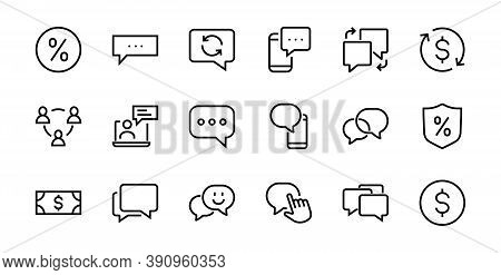 Set Of Business Vector Line Icons. It Contains User Symbols, Dollar Pictograms, Gears, Briefcase, Pu