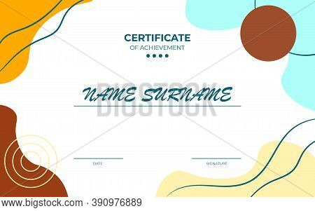 Modern Certificate Of Appreciation Template With Geometric Style Elements. Illustration. Copyspace T