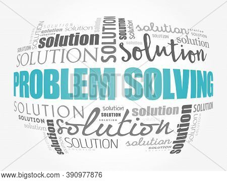 Problem Solving Aid Word Cloud Collage, Business Concept Background
