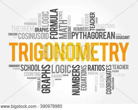 Trigonometry Word Cloud Collage, Education Concept Background