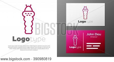 Logotype Line Larva Insect Icon Isolated On White Background. Logo Design Template Element. Vector