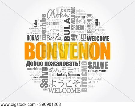 Bonvenon (welcome In Esperanto) Word Cloud In Different Languages