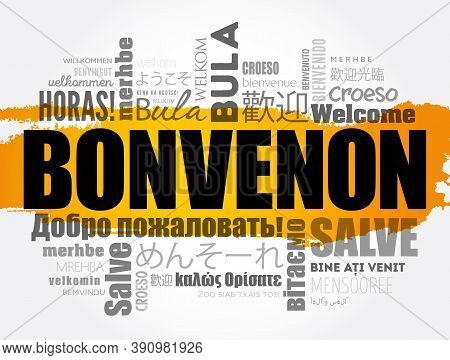 Bonvenon (welcome In Esperanto) Word Cloud In Different Languages