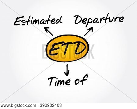 Etd - Estimated Time Of Delivery Acronym, Business Concept Background