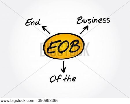 Eob - End Of The Business Acronym, Business Concept Background