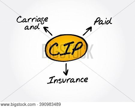 Cip - Carriage And Insurance Paid Acronym, Business Concept Background