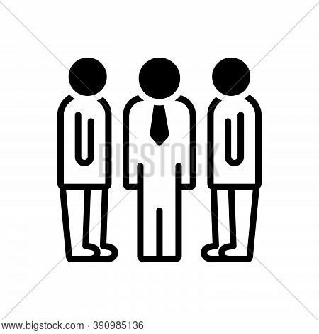 Black Solid Icon For Ordinary Normal General Common People Group