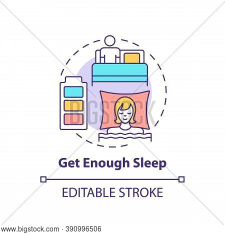 Get Enough Sleep Concept Icon. Self Care Practices. Health Care Ideas. Everyday Body Improvement Ide