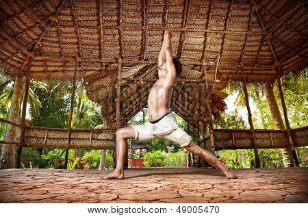 Yoga Warrior In Indian Shala