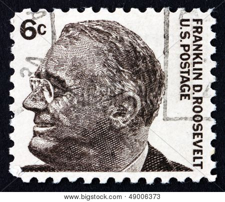 Postage Stamp Usa 1966 Franklin Delano Roosevelt
