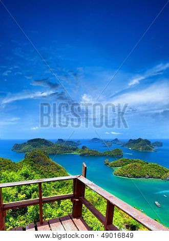 Ko Samui arcipelago di parco nazionale marino di angthong in Thailandia. Isole panoramiche vista da viewpoin