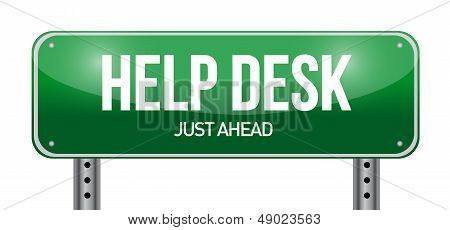Help Desk Road Sign Illustration Design