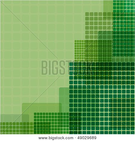 green squares of different size on a green background