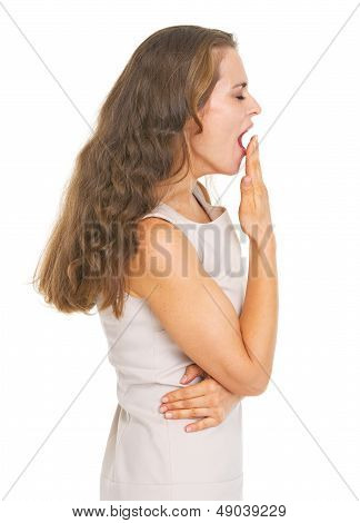 Young Woman Yawing