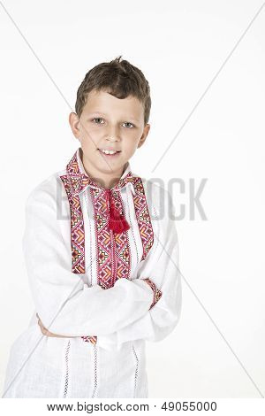 Ukrainian boy in ethnic clothing