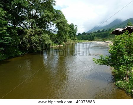 River in a village