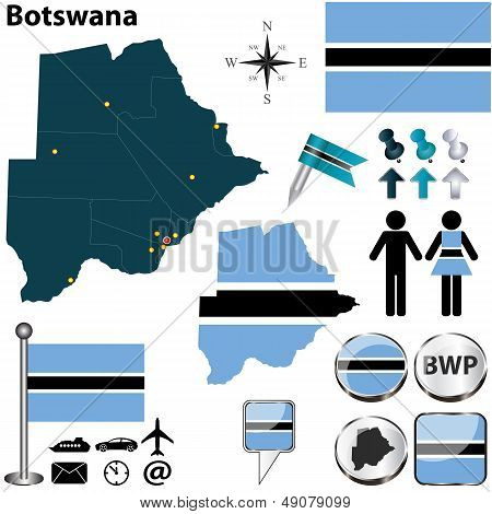 Mapa Botswany