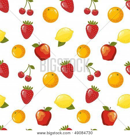 Seamless pattern with fruits. Vector illustration