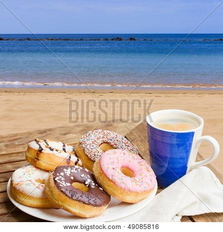breakfast served in seaside cafe