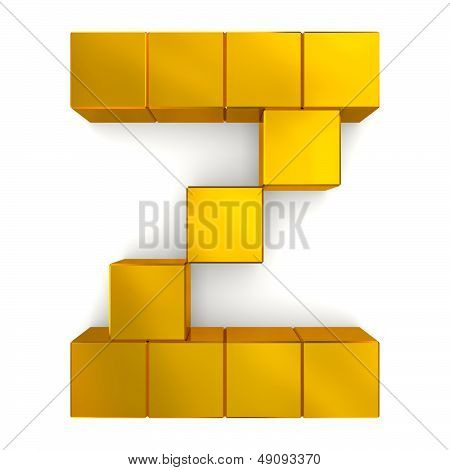Letter Z Cubic Golden