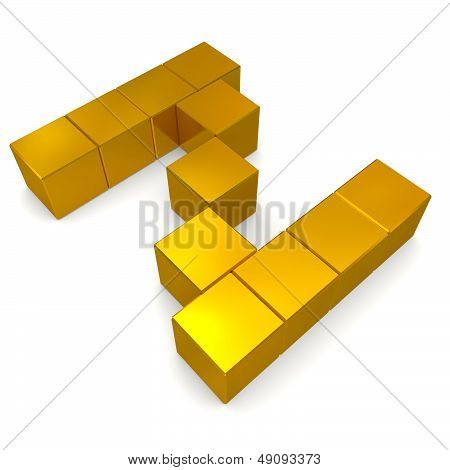 Letter Z Cubic Golden