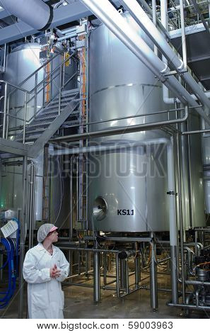 JUVASKULA, FINLAND - DECEMBER 18: Valio factory. Milk production. On February 14, 2013 in Jyvaskyla, Finland. Valio is one of biggest companies in Finland, produces dairy products