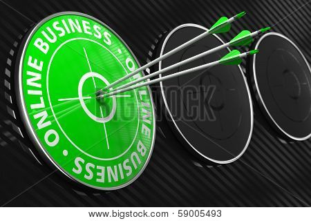 Online Business Slogan - Green Target.