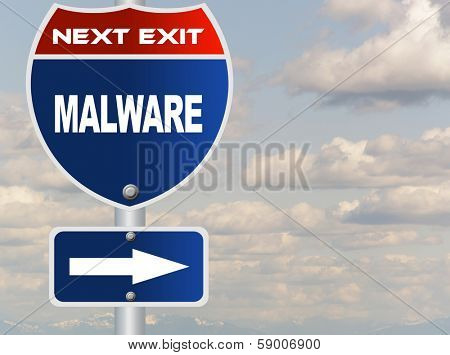 Mal ware road sign