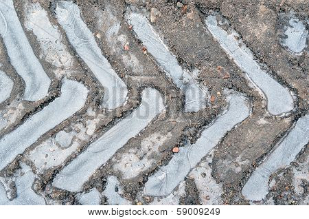 Ice In Traces Of Protectors Of Tires