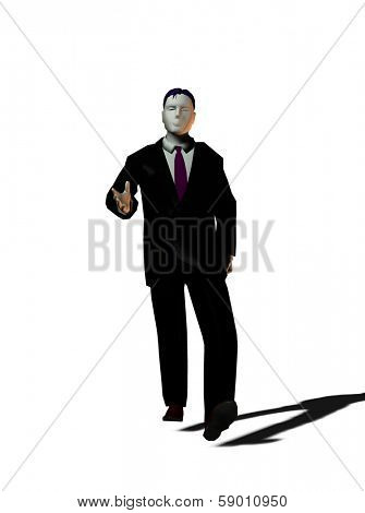 3D illustration of wallking businessman