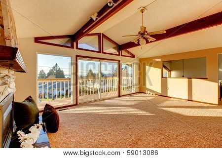 Upstair Living Room With Fireplace