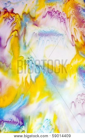 Close up view of silk scarf with abstract pattern