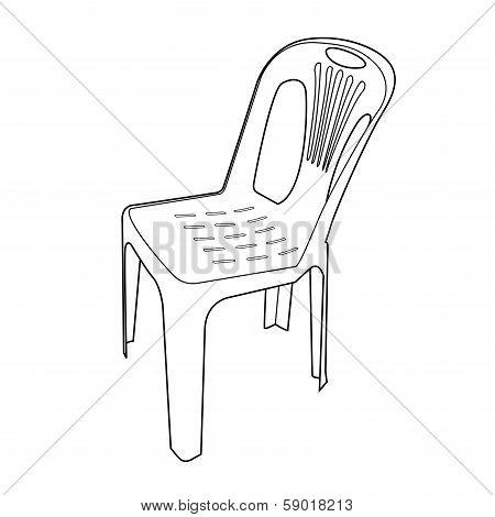 Plastic Chair Outline Vector.eps