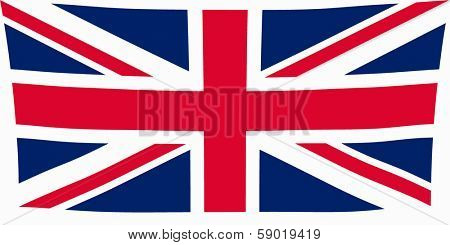 Illustration of Great Britain flag waving in the wind, vector