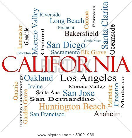 California State Word Cloud Concept