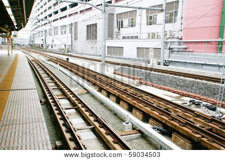 Japanese Railway Tracks Station