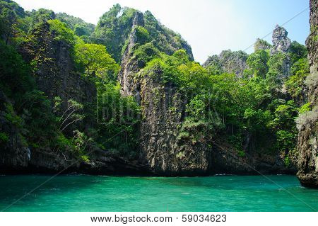 Beautiful Blue Sea From South Krabi Thailand, Asia