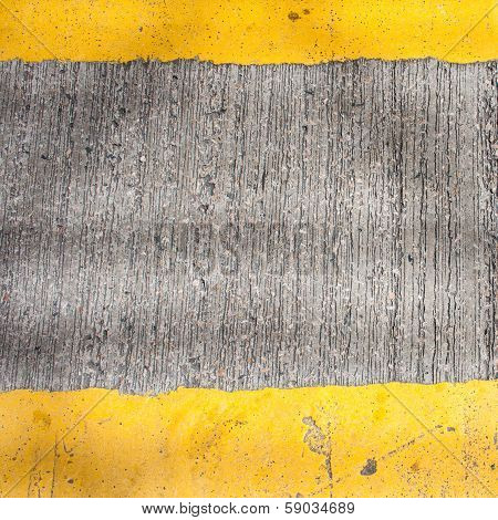 Yellow Road Marking Lines Pictured From Above