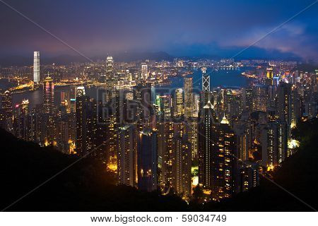 Hong Kong Cityscape At Night