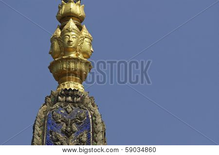Bhuddistic Sculpture On Blue Sky