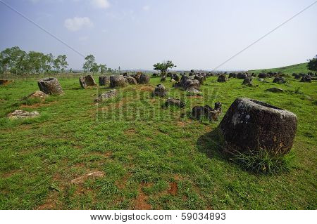 Field Of Jars In Phonsavan, Laos