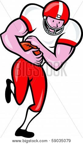 American Football Running Back Ball Cartoon