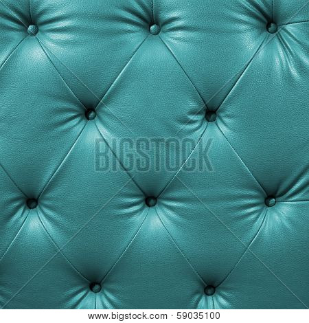 Close Up Cyan Luxury Buttoned Black Leather