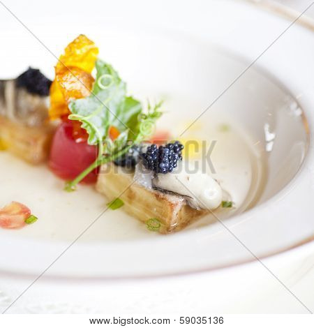 Oysters With Black Caviar