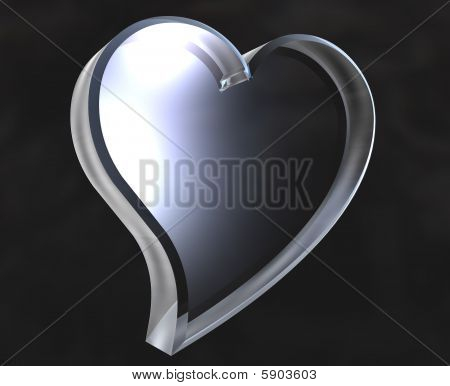 Simbolo icona cuore in vetro