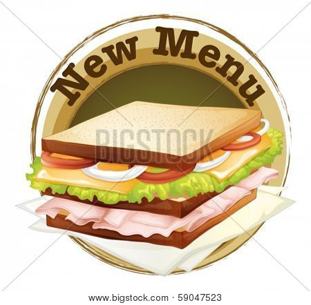 Illustration of a new menu label on a white background