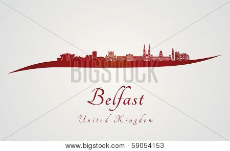 Belfast Skyline In Red