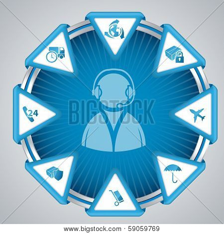 Infographic Design With Call Center Symbol