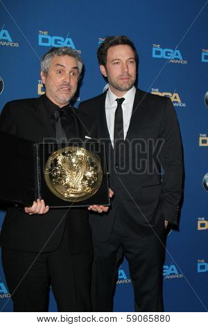 LOS ANGELES - JAN 25:  Alfonso Cuaron, Ben Affleck at the 66th Annual Directors Guild of America Awards - Press Room at Century Plaza Hotel on January 25, 2014 in Century City, CA