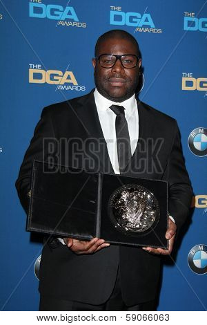 LOS ANGELES - JAN 25:  Steve McQueen at the 66th Annual Directors Guild of America Awards - Press Room at Century Plaza Hotel on January 25, 2014 in Century City, CA